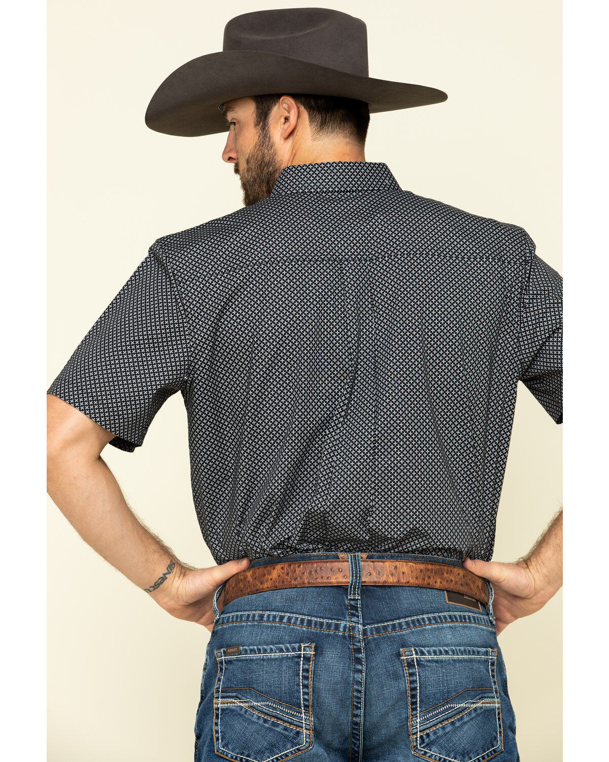 Image #5 - Cody James Core Men's Don't Cross Me Geo Print Short Sleeve Western Shirt, , hi-res