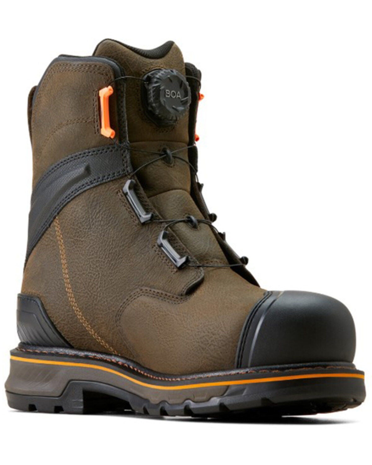 Ariat Men's 8" Stump Jumper BOA&reg; Waterproof Work Boots - Composite Toe, Brown, hi-res