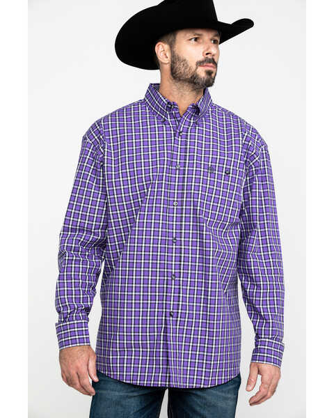Image #5 - George Strait By Wrangler Men's Multi Plaid Long Sleeve Western Shirt , , hi-res