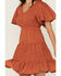 Image #3 - Angie Women's Polka Dot Short Sleeve Mini Dress, Rust Copper, hi-res