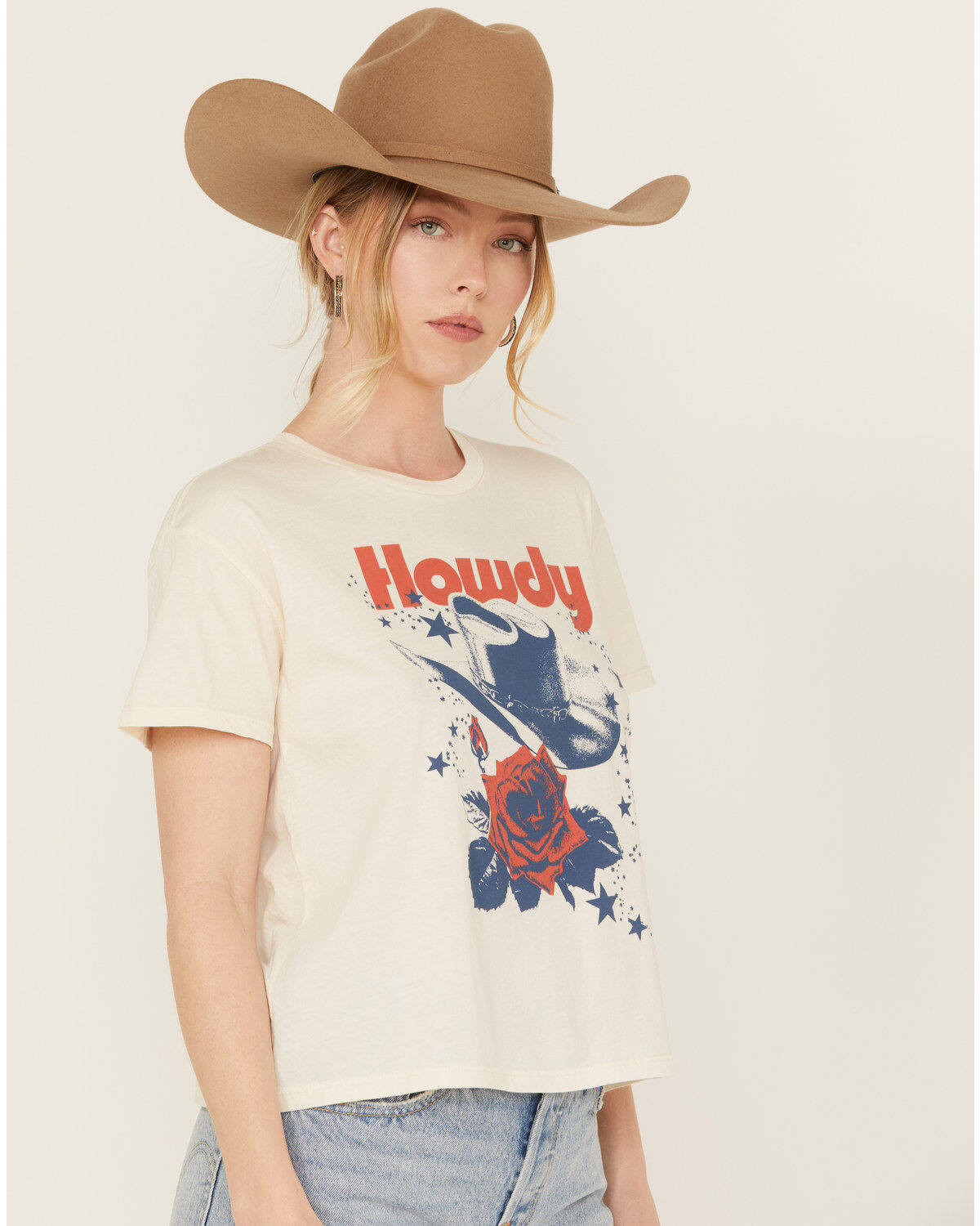 Image #2 - Girl Dangerous Women's Howdy Hat Short Sleeve Graphic Tee, Natural, hi-res