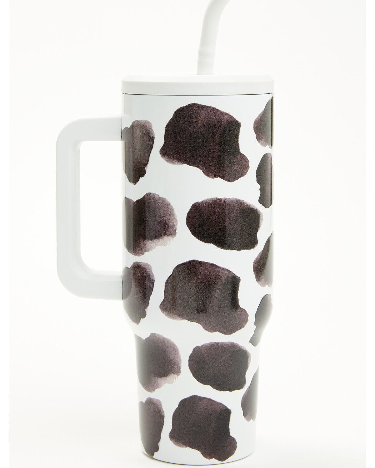 Boot Barn 40oz Cow Print Tumbler with Straw, Multi, hi-res