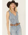 Image #1 - Ashley Vintage Charm by 26 International Women's Heart Pocket Denim Vest, Medium Wash, hi-res