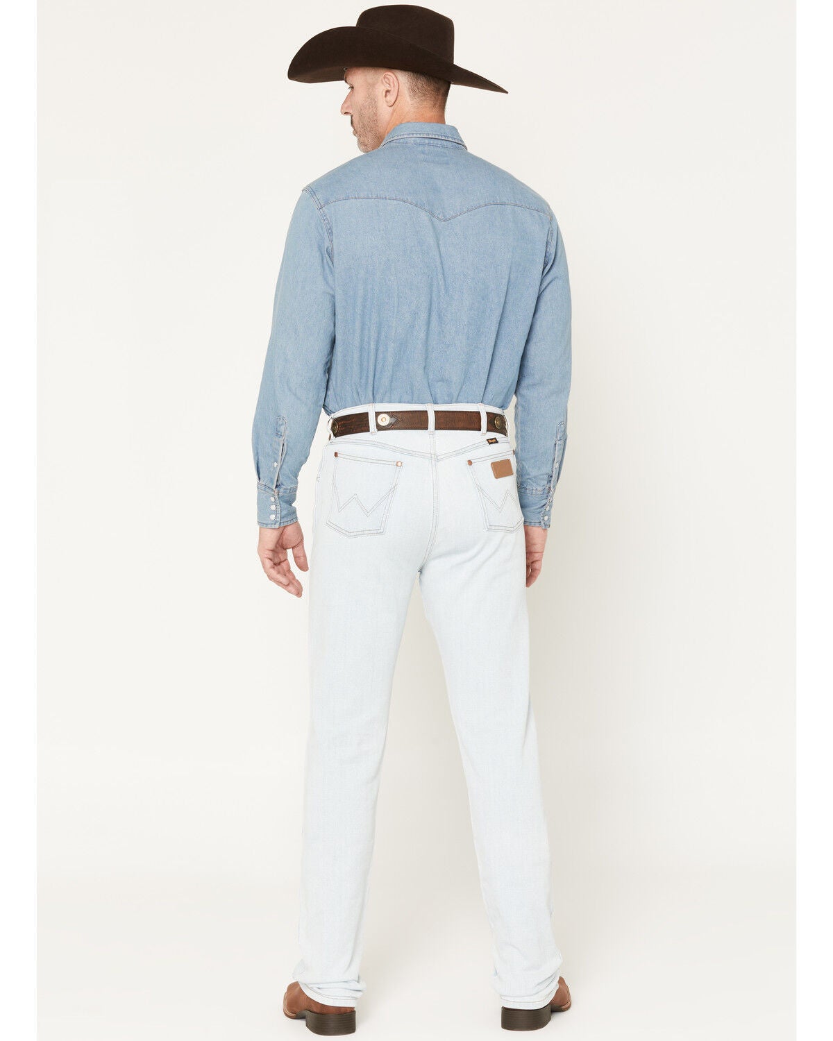 Image #3 - Wrangler Men's 13MWZ Tough Lite Light Wash Cowboy Cut Straight Stretch Denim Jeans, Light Wash, hi-res