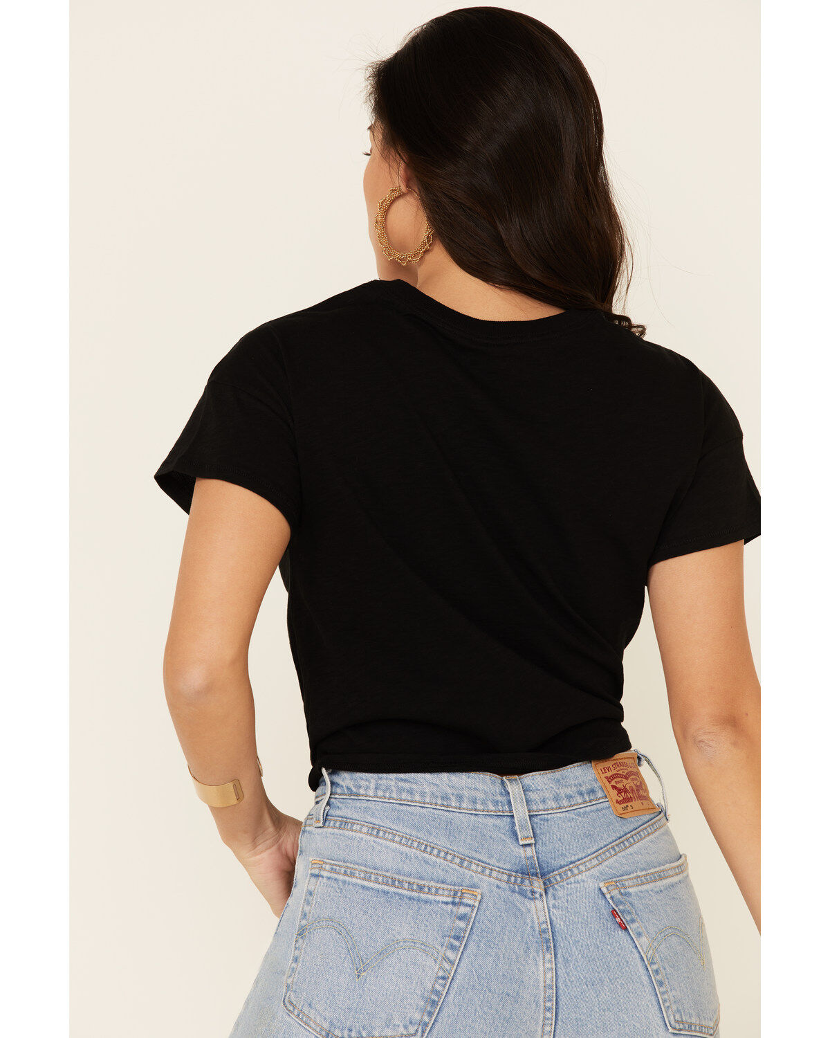 Image #5 - Shyanne Women's Here For The Beer Graphic Tie-Front Short Sleeve Tee, Black, hi-res