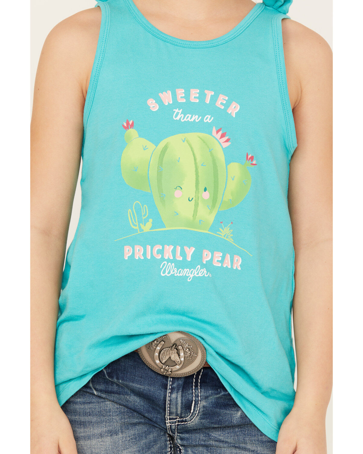 Image #3 - Wrangler Girls' Cactus Prickly Pear Graphic Tank Top, , hi-res