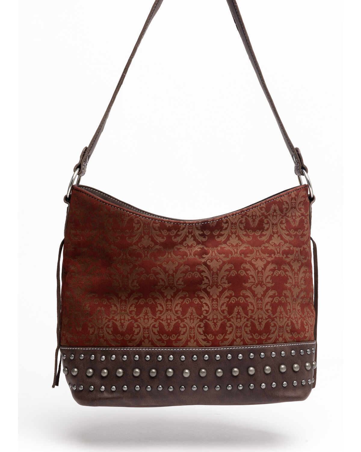 Image #1 - Shyanne Women's Laser Etched Baroque Shoulder Bag, Wine, hi-res