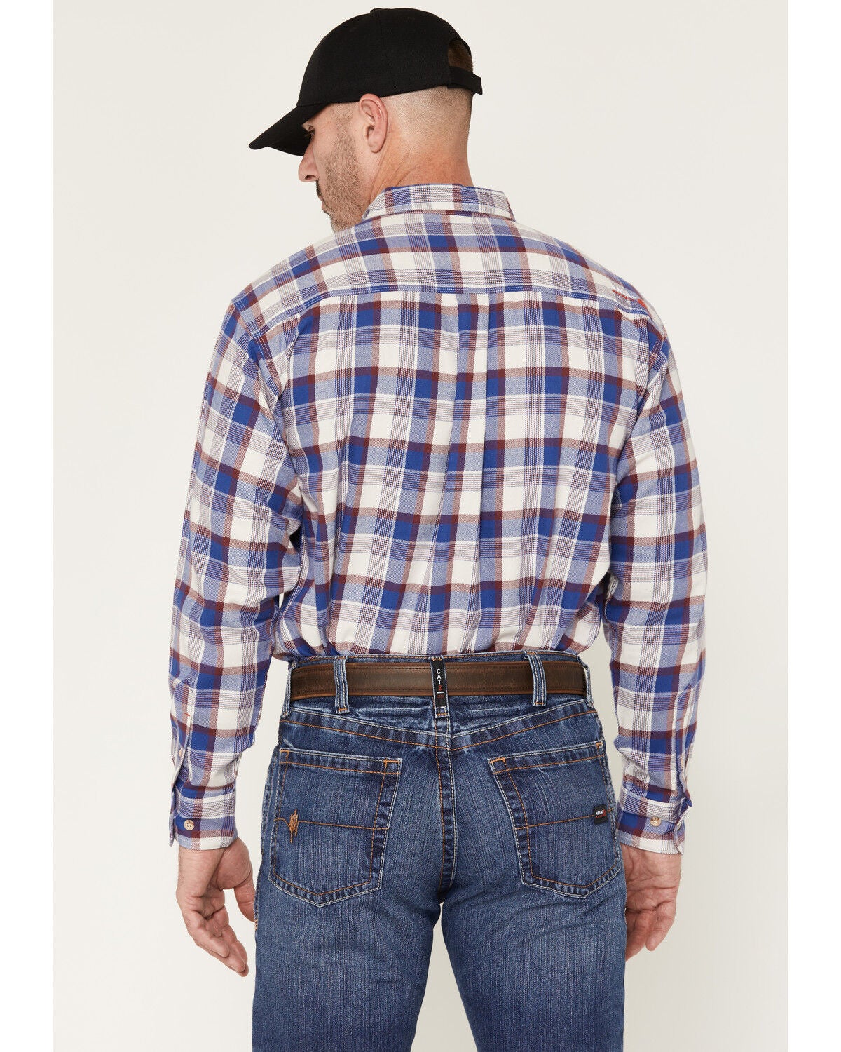 Image #4 - Ariat Men's FR Stanley Plaid Print Long Sleeve Button-Down Work Shirt, White, hi-res