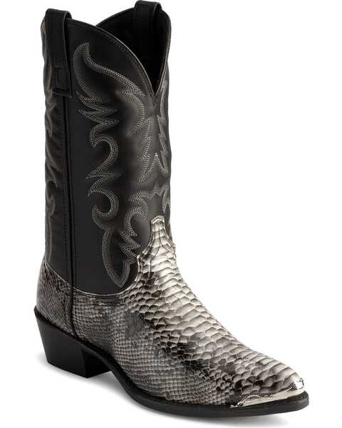 Image #1 - Laredo Men's Monty Snake Print Western Boots, Natural, hi-res