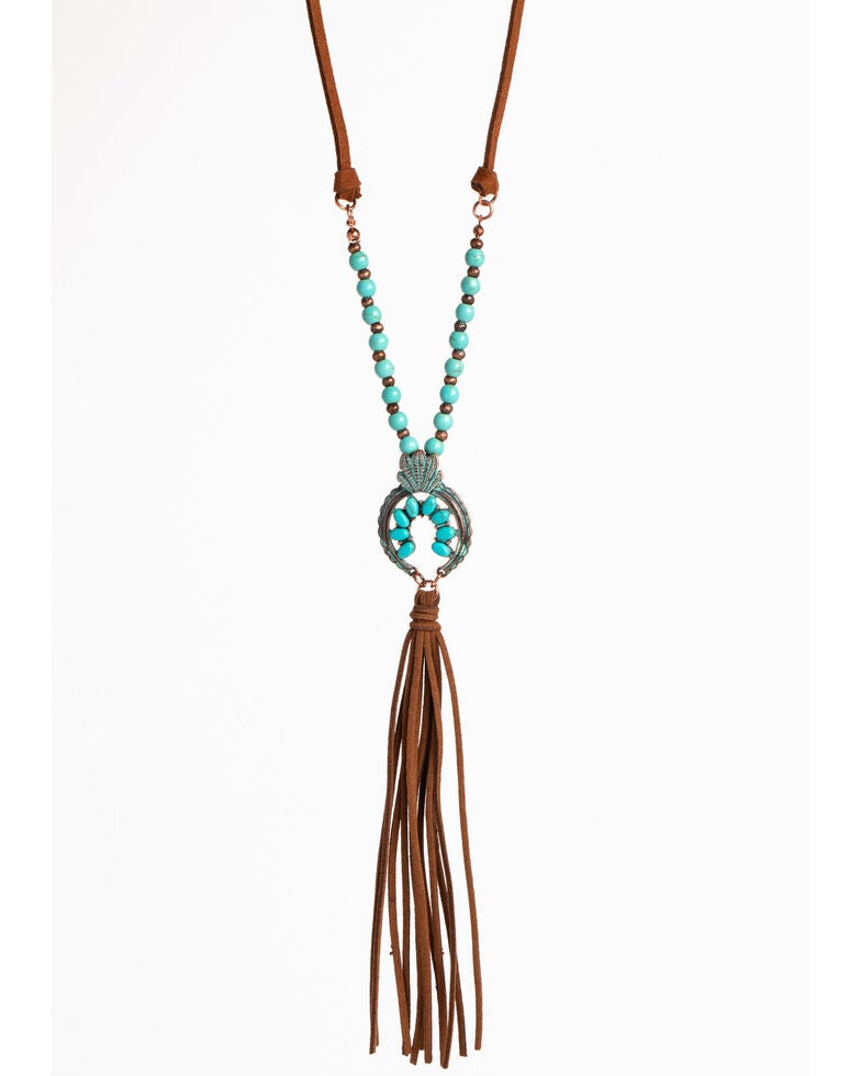 La Rosita Crescent Suede Tassel Necklace