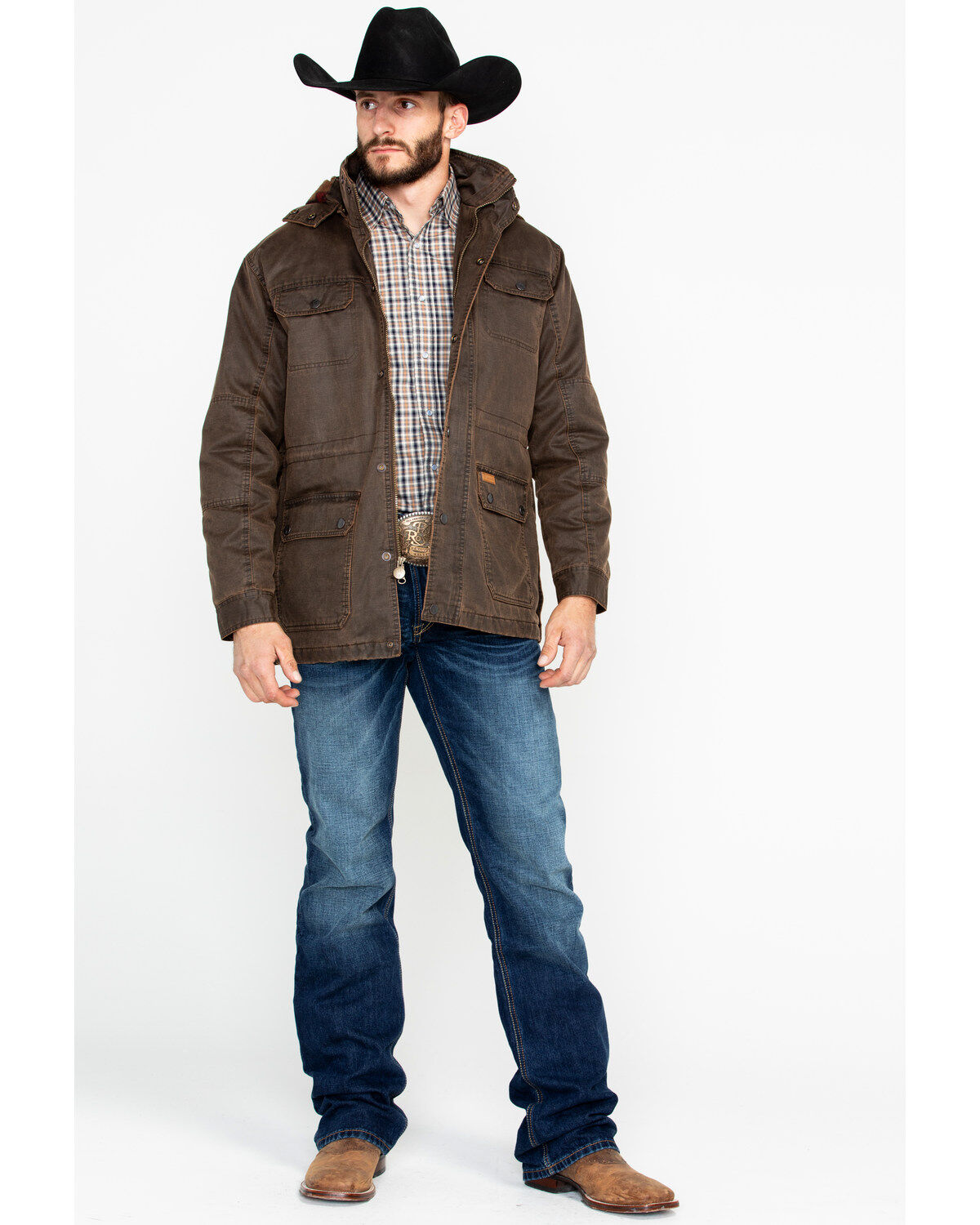 Image #6 - Outback Trading Co. Men's Langston 2-Way Fleece Jacket, Brown, hi-res