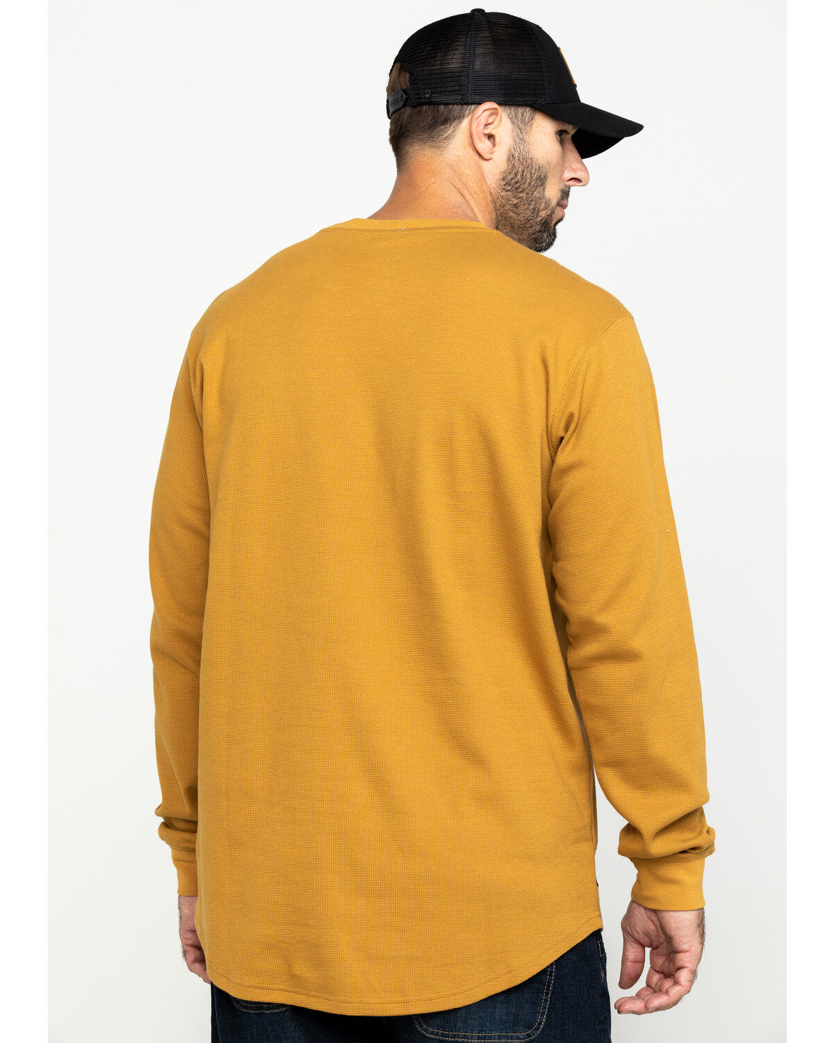 Image #2 - Hawx Men's Brown Box Logo Graphic Thermal Long Sleeve Work Shirt , , hi-res
