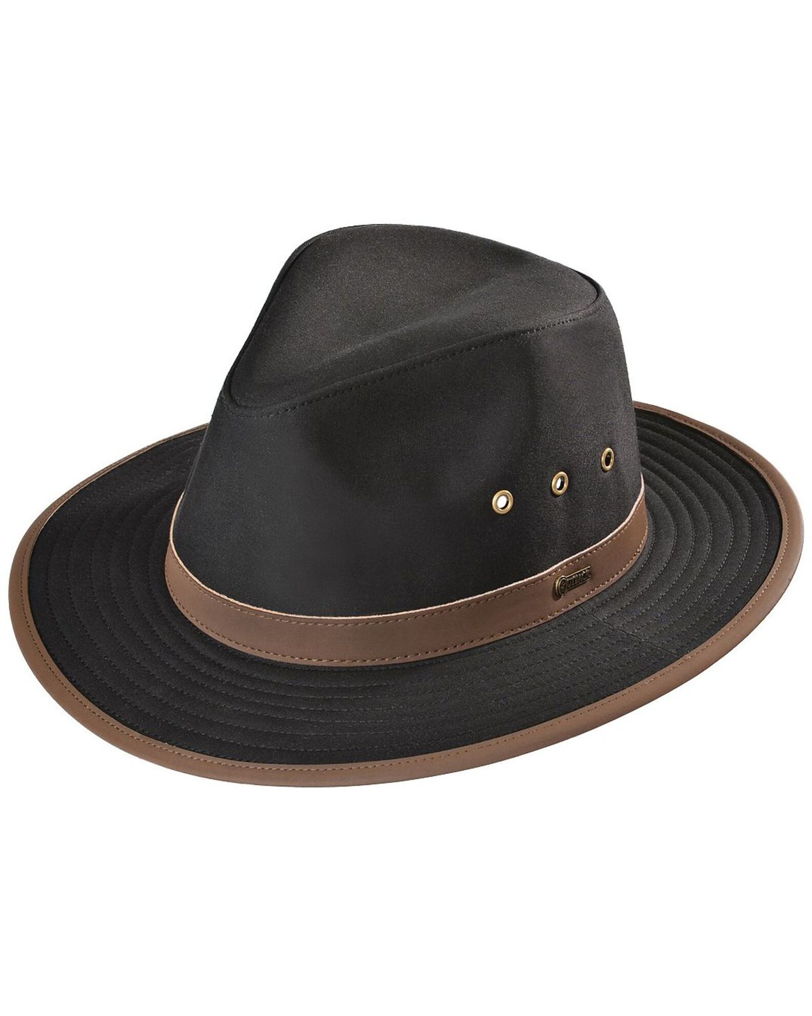 Image #1 - Outback Trading Co. Madison River UPF 50 Sun Protection Oilskin Hat, Black, hi-res