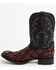 Image #3 - Cody James Men's Exotic Pirarucu Western Boots - Broad Square Toe, Black Cherry, hi-res