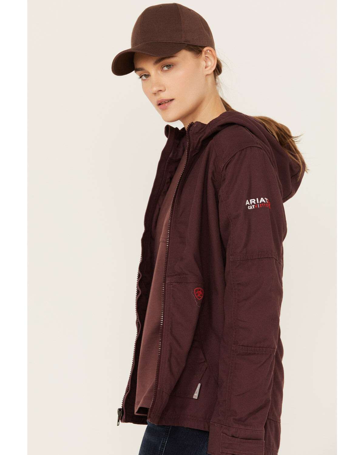 Image #2 - Ariat Women's FR DuraLight Stretch Canvas Jacket, Purple, hi-res