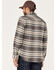 Brixton Men's Bowery Stretch Plaid Print Long Sleeve Utility Flannel Shirt, Charcoal, hi-res