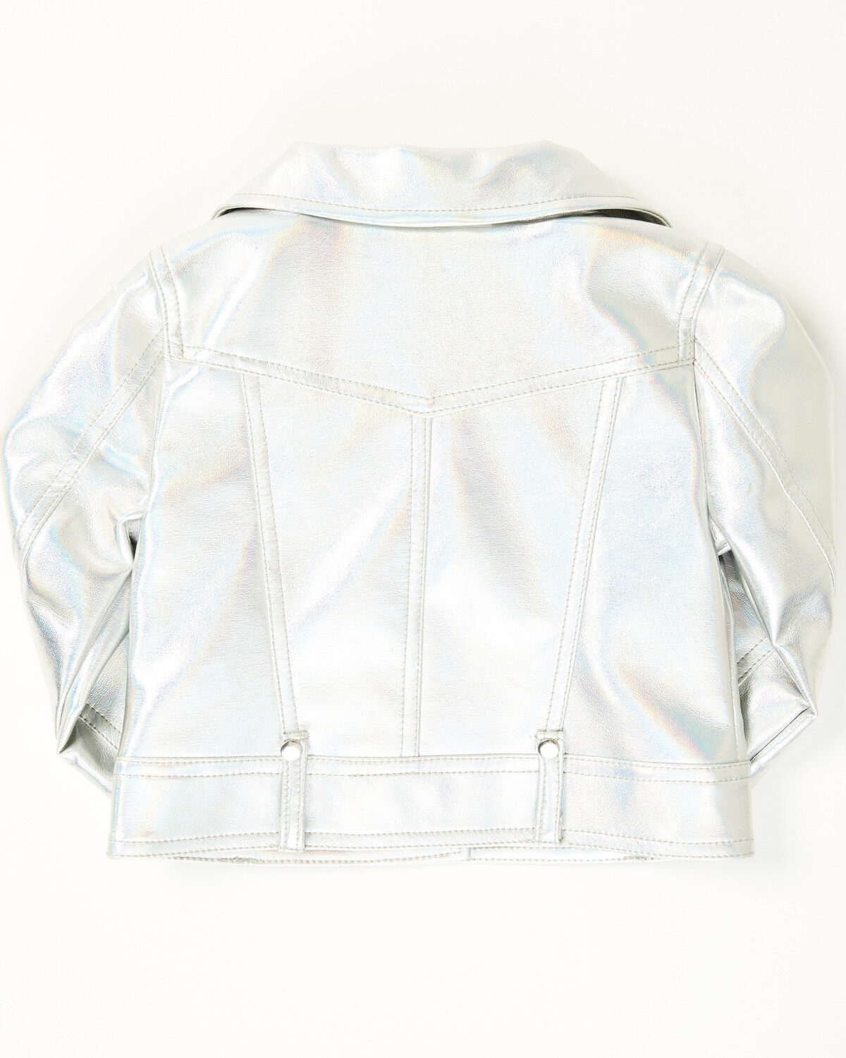 Image #3 - Urban Republic Toddler Girls' Metallic Faux Leather Jacket, Silver, hi-res