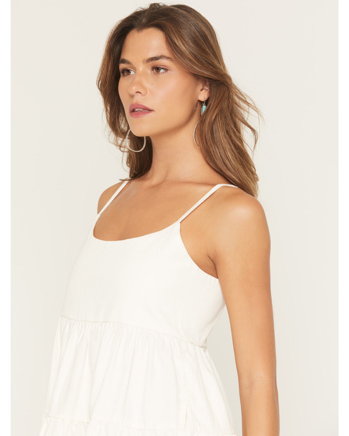 Image #2 - Wrangler Retro Women's Sleeveless Tiered Denim Mini Dress, White, hi-res