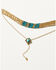Shyanne Women's Golden Turquoise Beaded Choker Necklace, Turquoise, hi-res
