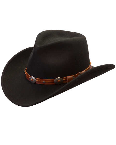Image #1 - Silverado Men's Henley Crushable Felt Western Fashion Hat, Black, hi-res