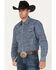 Image #2 - Wrangler Retro Premium Men's Check Plaid Print Long Sleeve Snap Western Shirt, Navy, hi-res