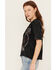 Image #2 - Affliction Women's Last Ride Cropped Fringe Graphic Tee, Black, hi-res