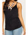 Image #4 - Shyanne Women's Faux Suede Cami, Black, hi-res