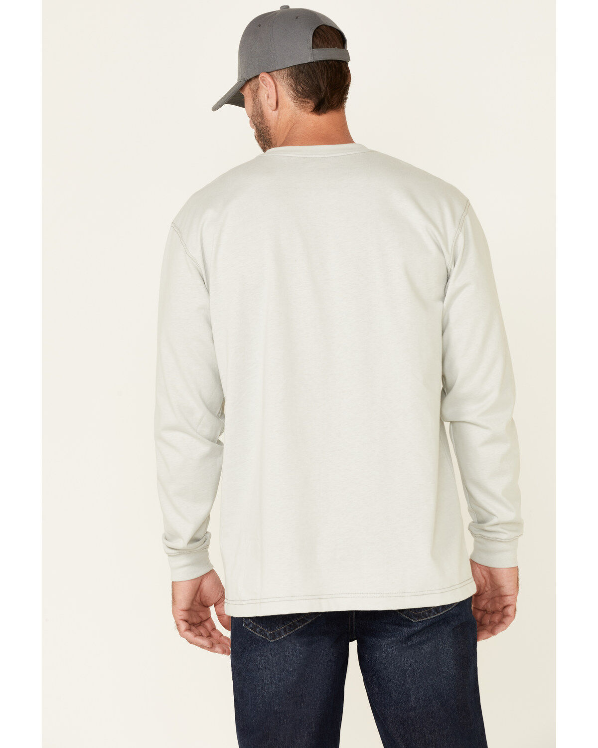 Image #4 - Carhartt Men's FR Henley Long Sleeve Work Shirt, Lt Grey, hi-res
