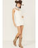 Shyanne Women's Denim Button Mini Dress, White, hi-res