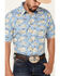 Rough Stock by Panhandle Men's Desert Print Short Sleeve Button Down Western Shirt , Blue, hi-res