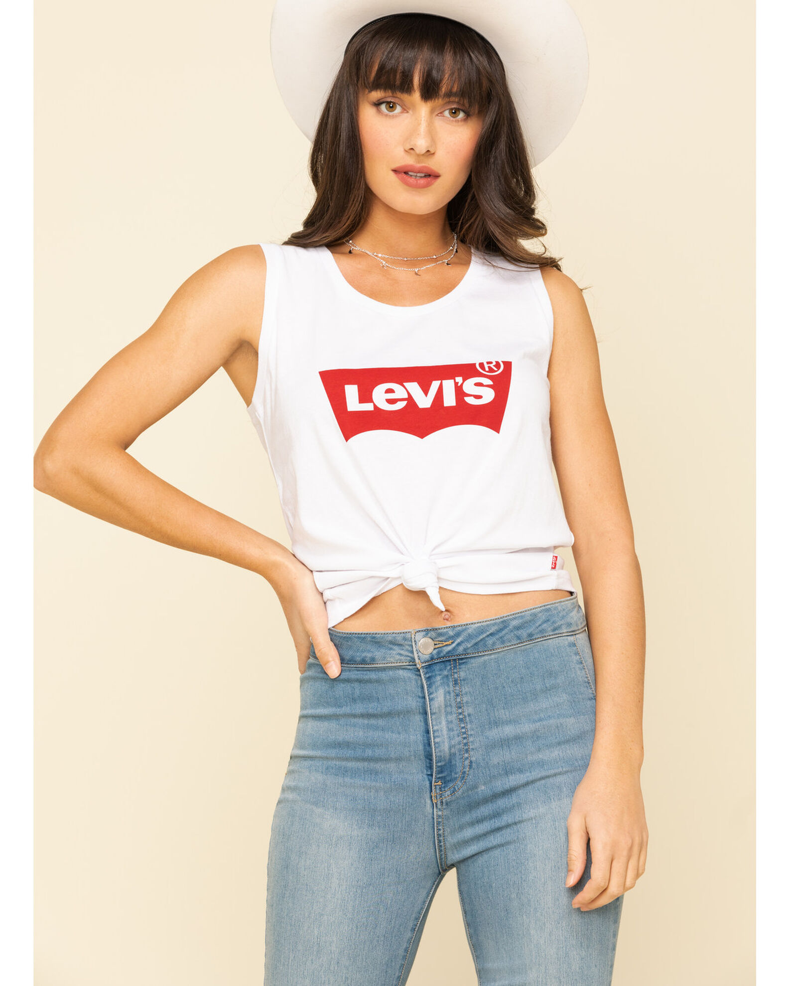 Levi's Women's White Batwing Logo Muscle Tank Top | Boot Barn