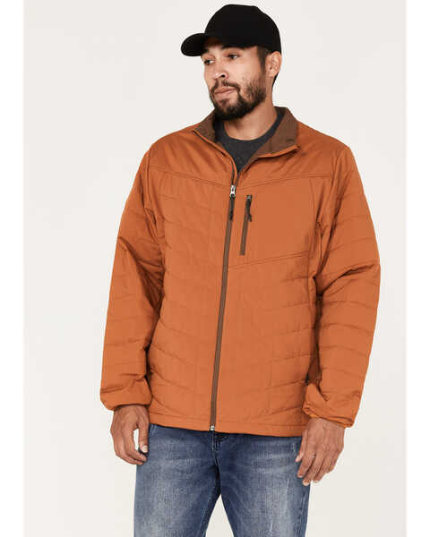 Image #1 - Brothers and Sons Men's Performance Lightweight Puffer Packable Jacket, Orange, hi-res