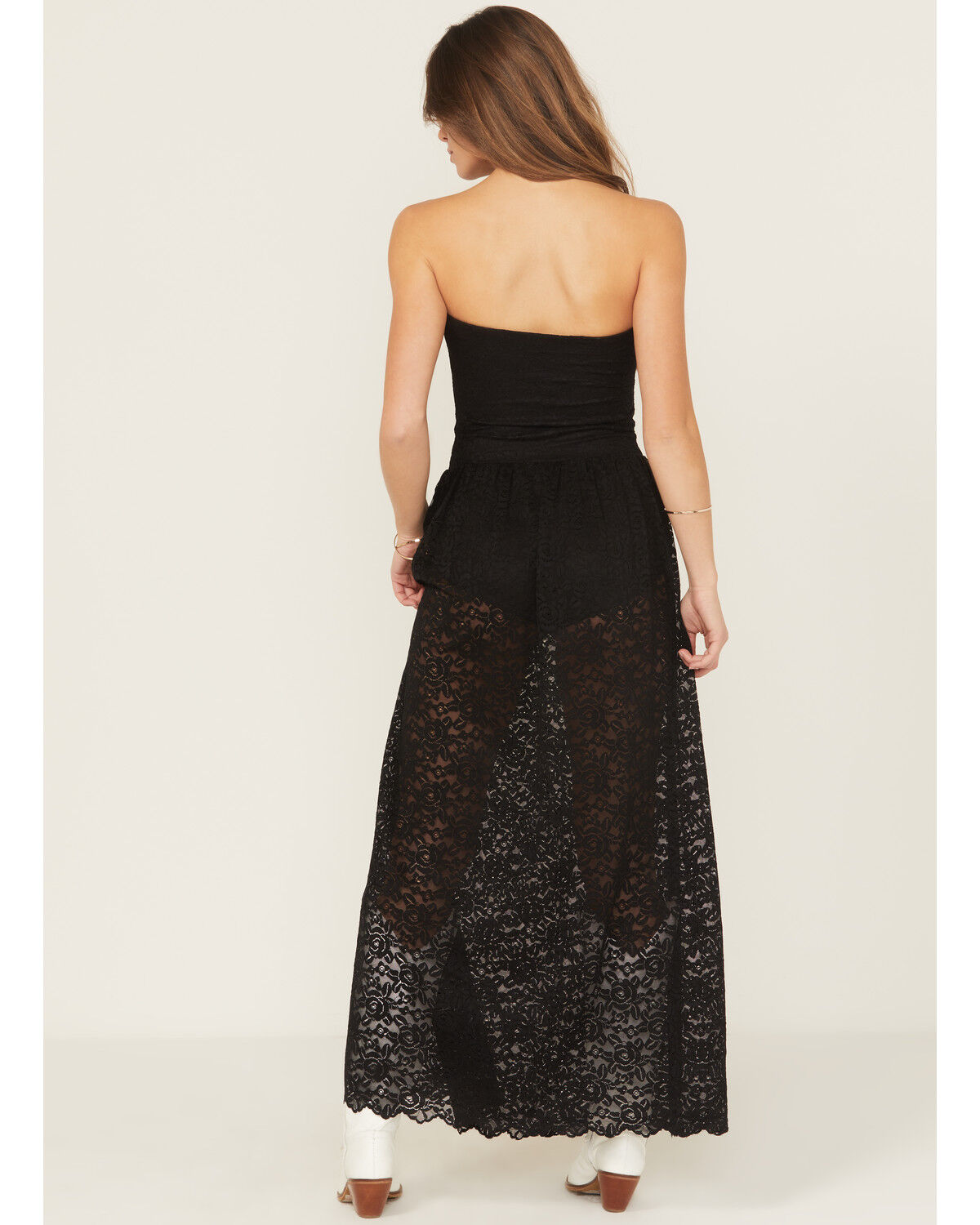 Image #4 - Show Me Your Mumu Women's Diana Drop Waist Lace Midi Dress, Black, hi-res