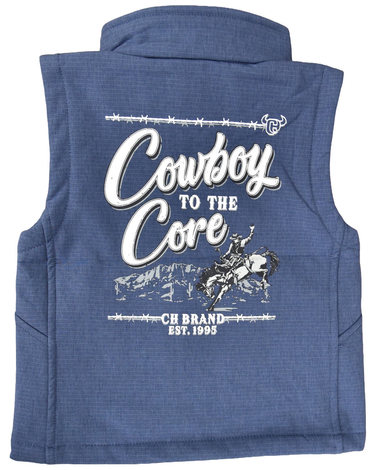 Cowboy Hardware Toddler Boys' Cowboy to the Core Softshell Vest, Blue, hi-res