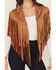 Image #3 - Saints & Hearts Women's Faux Suede Studded Cape, Brown, hi-res