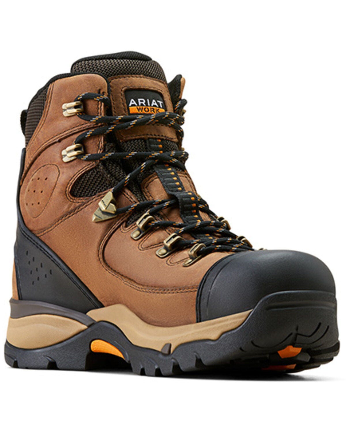 Ariat Men's 6" Endeavor Waterproof Work Boots - Soft Toe, Brown, hi-res