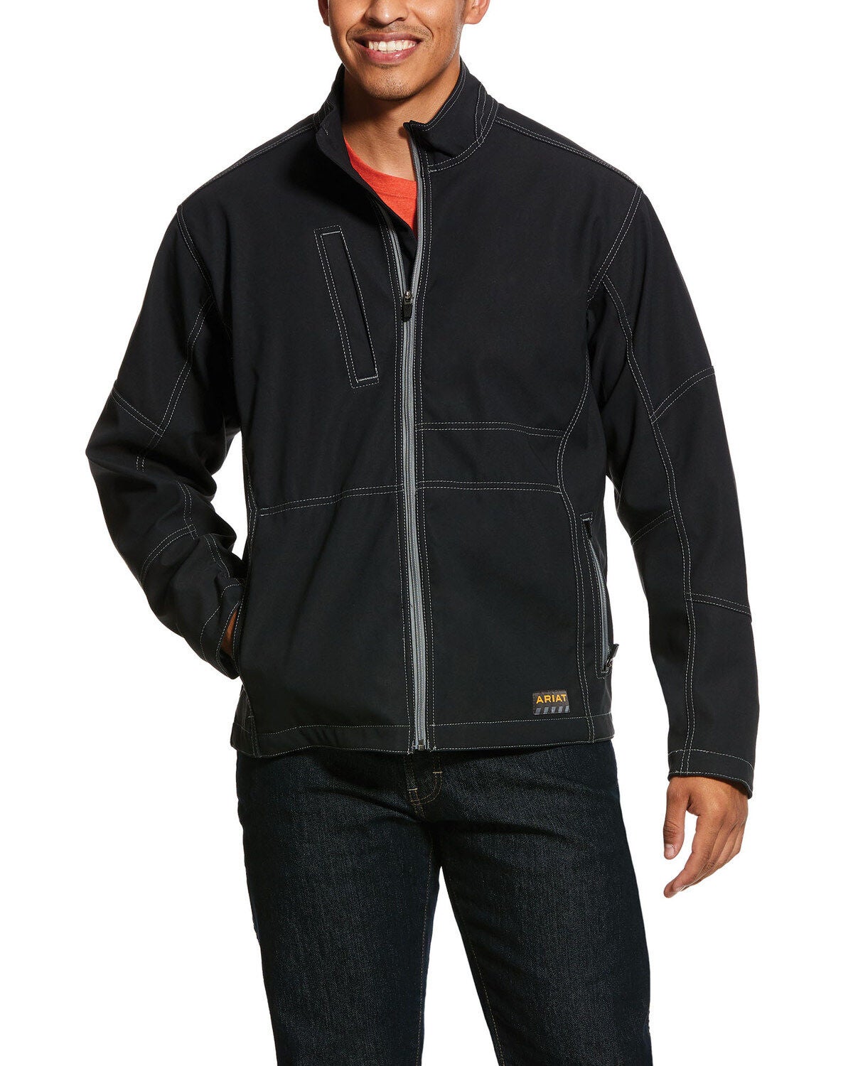 Ariat Men's Rebar Canvas Softshell Work Jacket - Big & Tall, Black, hi-res