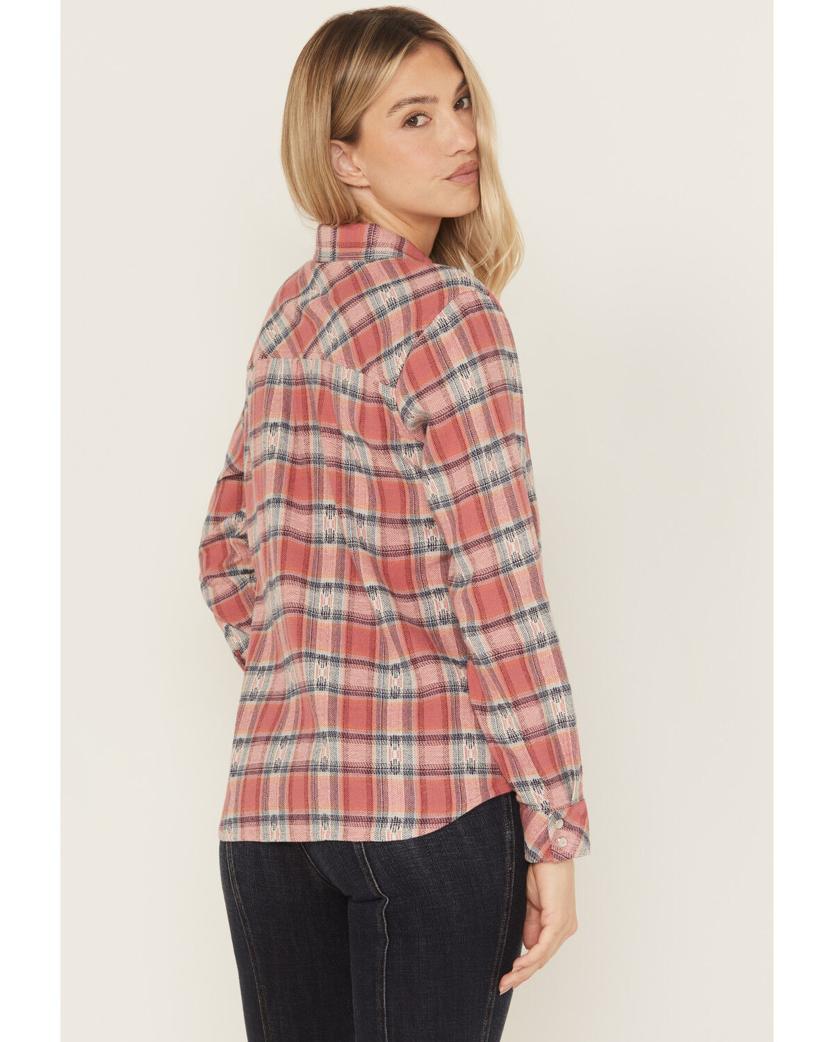 Image #6 - Idyllwind Women's Savoy Plaid Print Long Sleeve Pearl Snap Flannel Shirt, Rose, hi-res