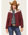 RANK 45 Women's Western Performance Puffer Jacket, Dark Red, hi-res