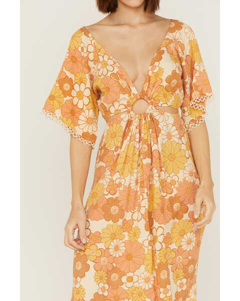 Image #3 - Z&L Women's Chiquitita Floral Print Short Sleeve Maxi Dress, Multi, hi-res