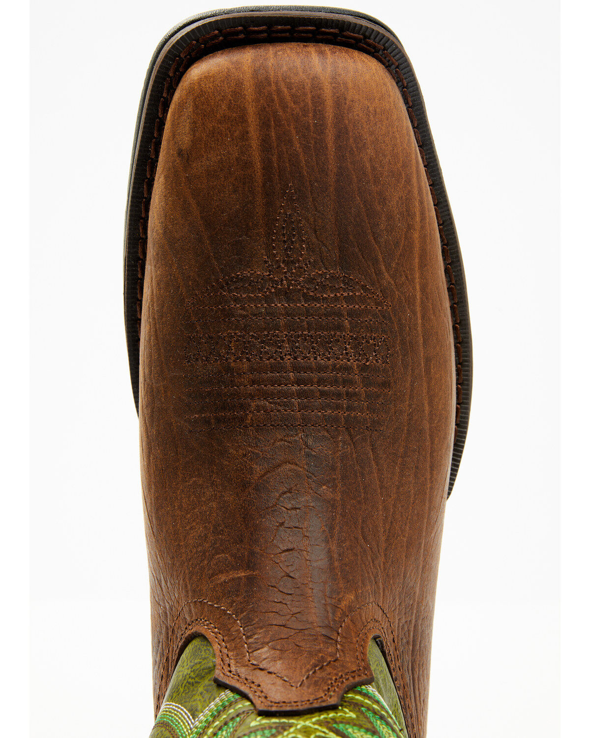 Image #6 - Durango Men's Rebel Western Performance Boots - Square Toe, Green, hi-res