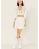 Image #1 - Wishlist Women's Smocked Waist Ruffle Tiered Mini Skirt, White, hi-res