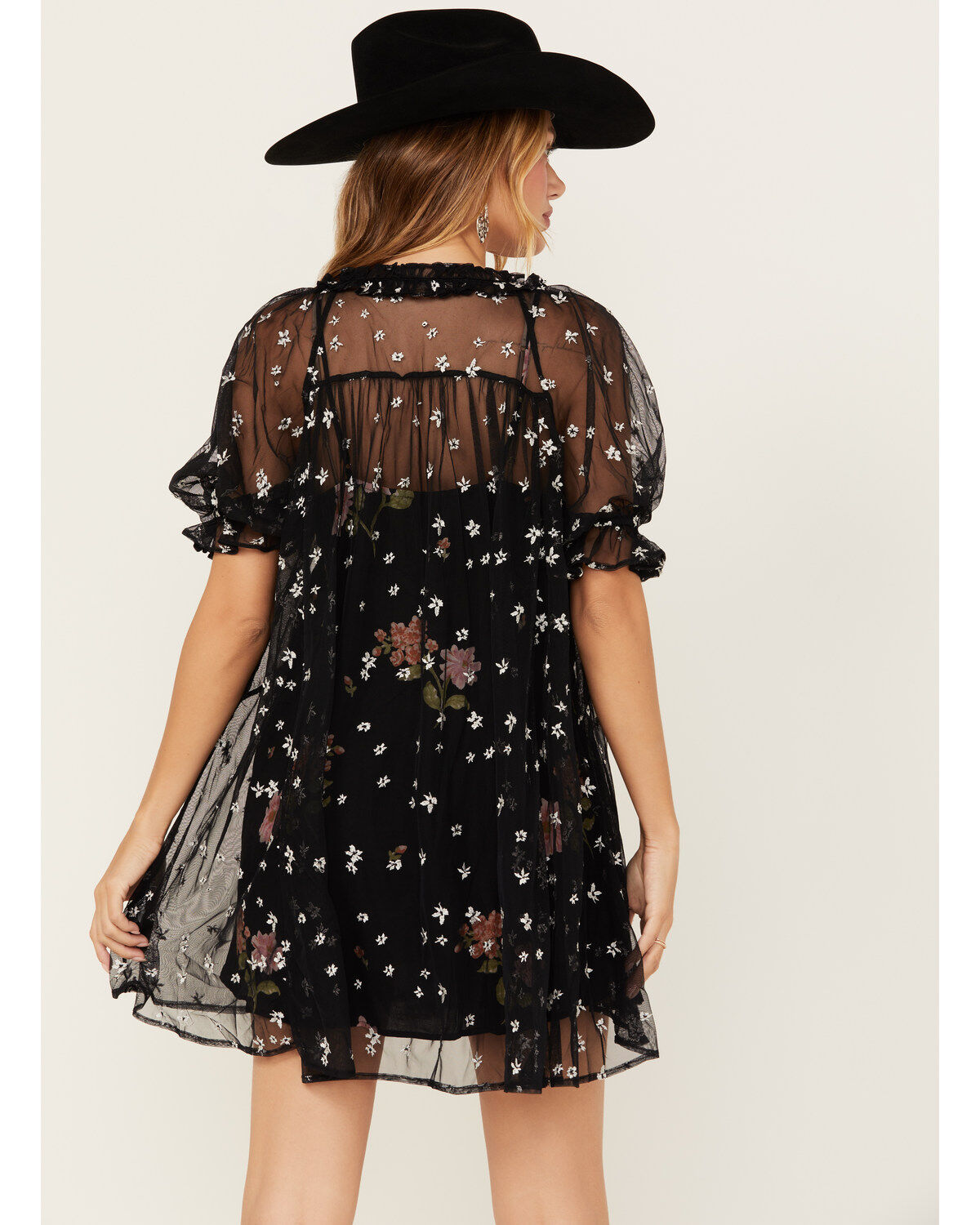 Free People Women's With Love Embroidered Mesh Mini Dress
