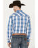 Image #4 - Cowboy Hardware Men's Hombre Plaid Print Long Sleeve Pearl Snap Western Shirt, Blue, hi-res