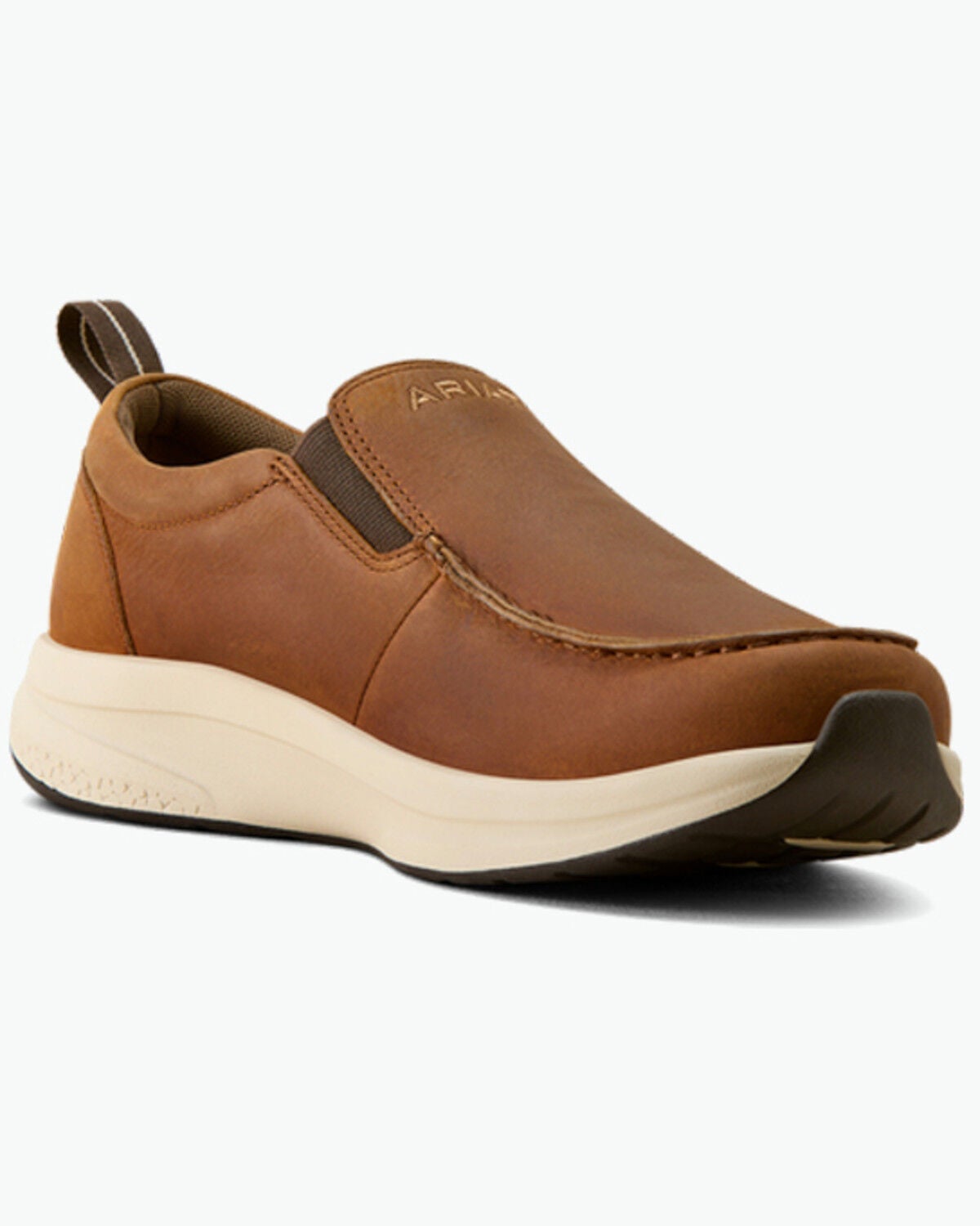 Image #1 - Ariat Men's Buckeye Slip-On Waterproof Shoes - Moc Toe, Brown, hi-res
