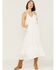 Image #1 - Molly Bracken Women's Lace Trim Midi Dress, White, hi-res