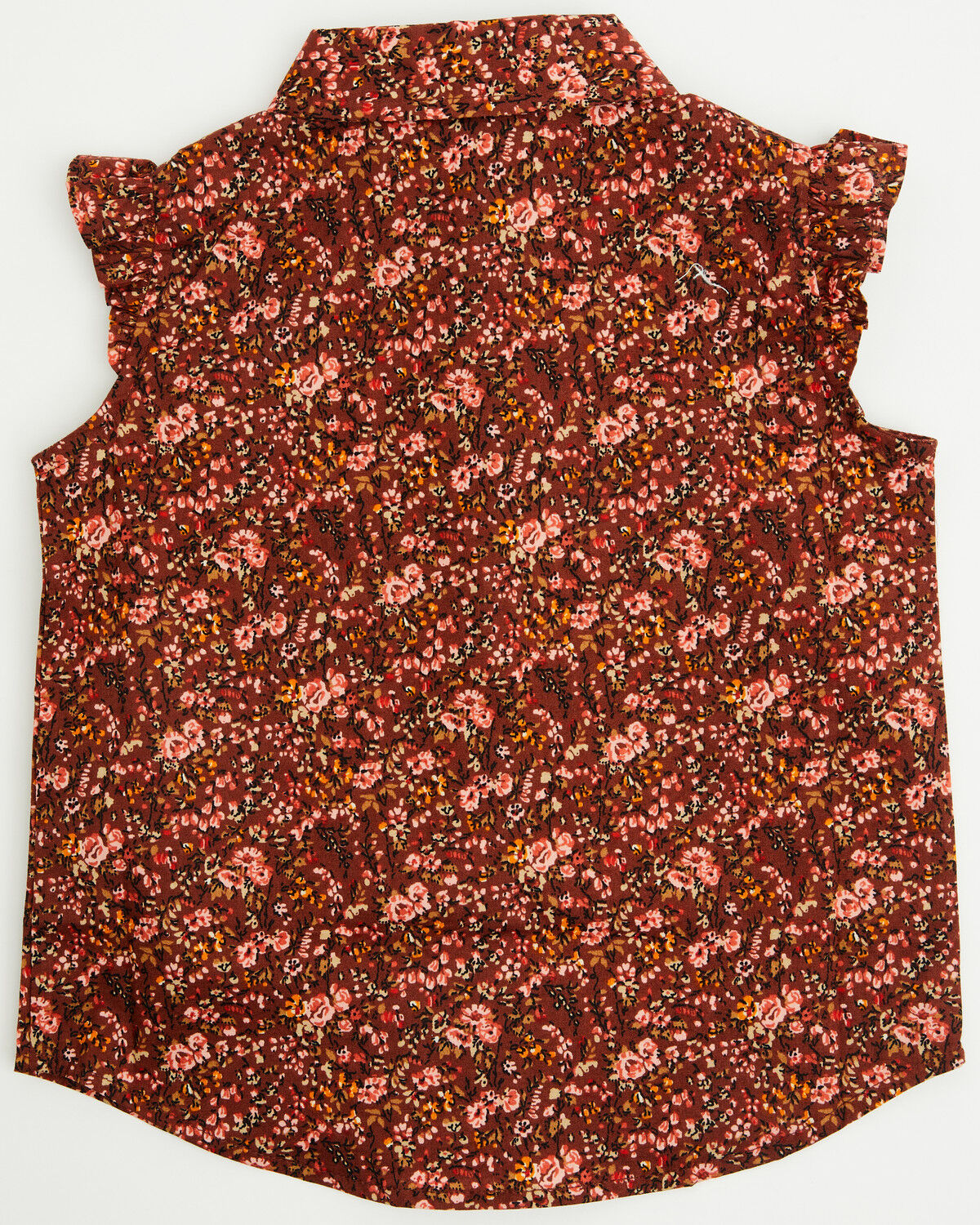 Image #3 - Shyanne Toddler Girls' Ditsy Ruffle Sleeve Snap Western Stretch Shirt, Mahogany, hi-res