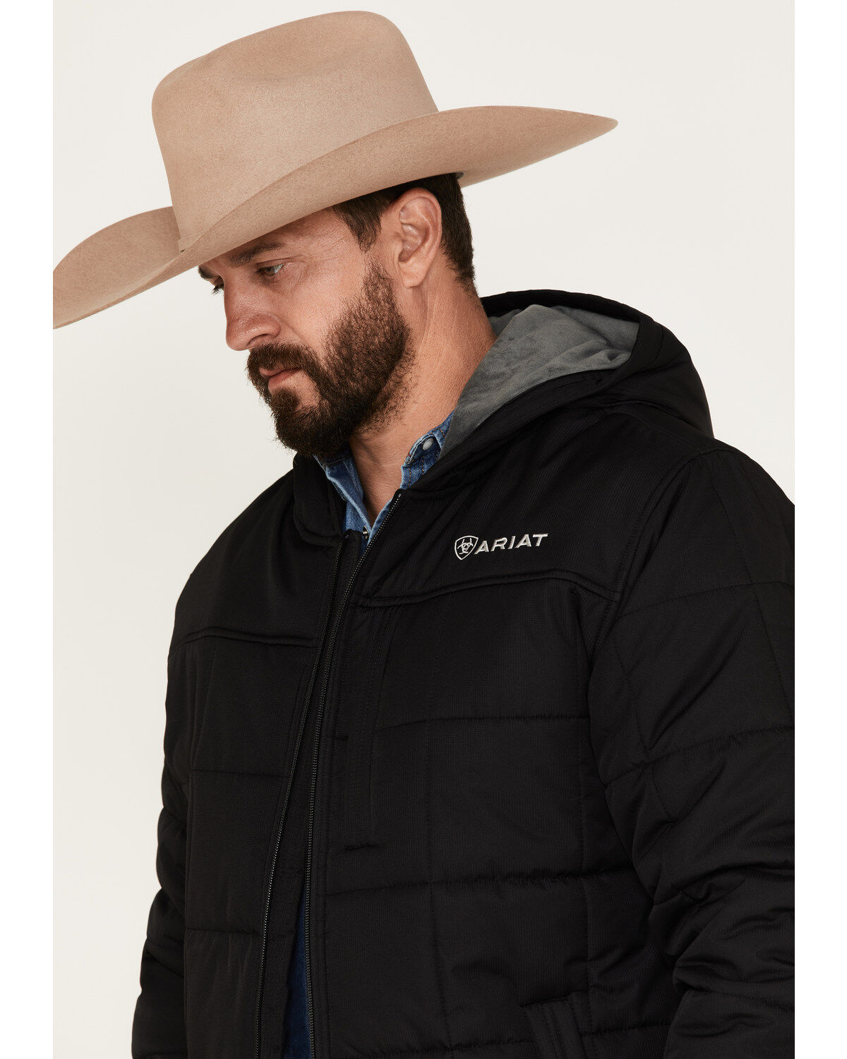 Image #2 - Ariat Men's Crius Insulated Hooded Jacket, Black, hi-res