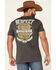 Buck Wear Men's Brown Respect Rights Back Graphic Short Sleeve T-Shirt , Brown, hi-res