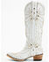 Boot Barn X Lane Women's Exclusive Sparks Fly Satin Pearl Western Bridal Boots - Snip Toe, White, hi-res